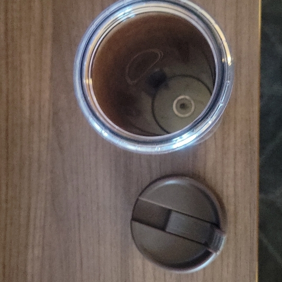 2007 Starbucks Black with brown and gold 16oz Travel Mug - Picture 2 of 3